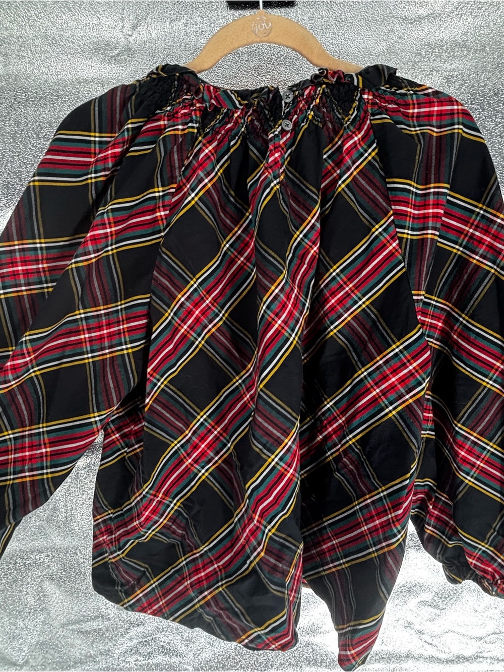 J. Crew Holiday Tartan Plaid Long Sleeve Blouse - Picture 4 of 7